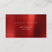 ミニマリズム黄金の箔ガラス赤フレームVIP 名刺 (裏面)