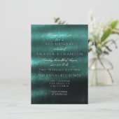 ミニマリズム オンブレ ティール ディープ トロピカル グリーン 誕生日 招待状 (スタンド正面)