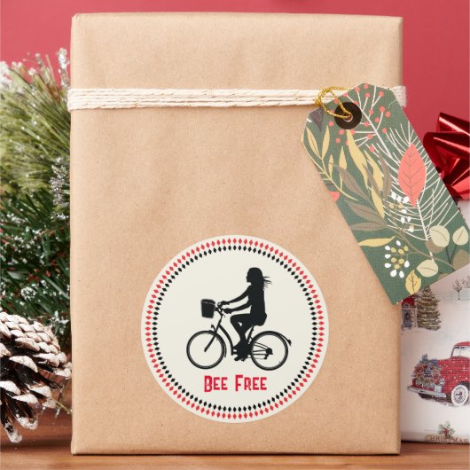 ミニマリズム・ガール（自転車あり） ラウンドシール (クリスマス)