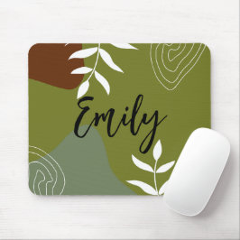 ミニマリズム・グリーン用モノグラムカラフル抽象芸術 マウスパッド