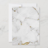 ミニマリズム グレー ホワイト マーブル ゴールド 誕生日 招待状 (裏面)