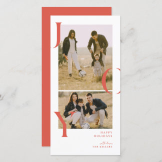 ミニマリズム ジョイ 2 フォト コラージュ ホリデー フォト カード