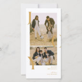 ミニマリズム ジョイ 2 フォト コラージュ ホリデー フォト カード (正面)