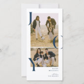 ミニマリズム ジョイ 2 フォト コラージュ ホリデー フォト カード (正面)