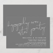 ミニマリズム ダークグレー, 結婚式の秘密の誓いパーティー 招待状 (正面/裏面)