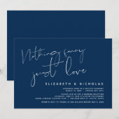 ミニマリズム ネイビーブルー, 結婚式 ふたりだけの挙式パーティー 招待状 (正面/裏面)