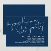 ミニマリズム ネイビーブルー, 結婚式 ふたりだけの挙式パーティー 招待状 (正面/裏面)