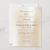 ミニマリズム パーリー アイボリー クリーミー パステル メタル パーティー 招待状 (正面)