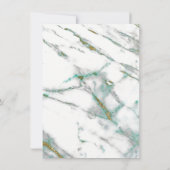 ミニマリズム ミントグリーン ホワイト ゴールド グリーンマーブル 招待状 (裏面)