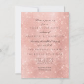 ミニマリズム ローズピンク ブラッシュ スパークリー ゴールド 誕生日 招待状 (正面)
