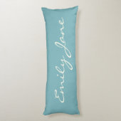 ミニマリズモダンム書道ティール(緑がかった色)青の名 ボディピロー (裏面 (縦))