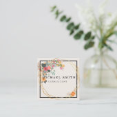 ミニマリパーソナライズされたスモダントQRコードロゴ スクエア名刺 (スタンド正面)