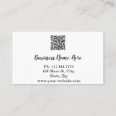 ミニマリパーソナライズされたスモダントQRコードロゴ 名刺 (裏面)