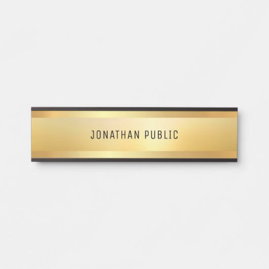 ミニマリフェイクストモダン金ゴールドトレンディーテンプレート サインプレート (正面)