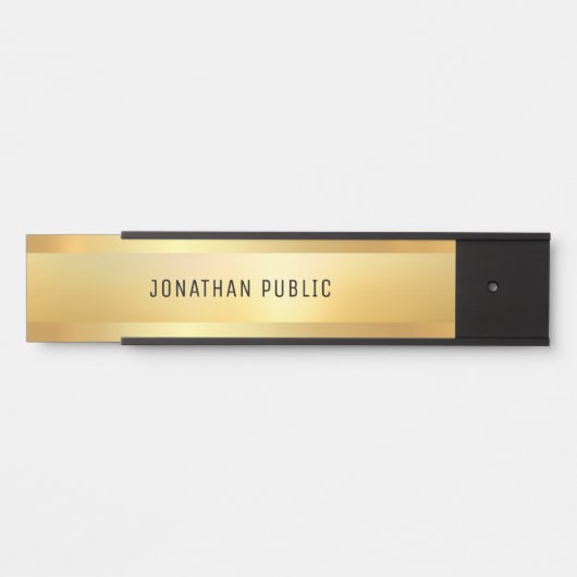 ミニマリフェイクストモダン金ゴールドトレンディーテンプレート サインプレート (正面)