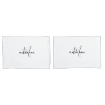 ミニマリモダンストのガーリー白いモノグラム文字名