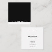 ミニマリモダンストの白エレガント黒平野 スクエア名刺 (正面/裏面)