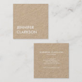 ミニマリモダンストの粗野なクラフトはっきりした文字 スクエア名刺 (正面/裏面)