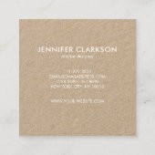 ミニマリモダンストの粗野なクラフトはっきりした文字 スクエア名刺 (裏面)