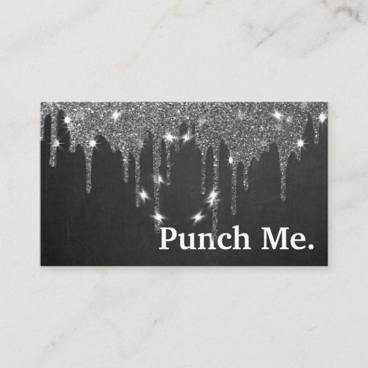 ミニマリモダンストの黒い黒板ロイヤリティカード 名刺 (正面)