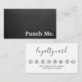 ミニマリモダンストの黒い黒板ロイヤリティカード 名刺 (正面/裏面)