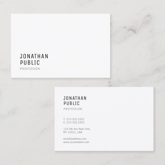 ミニマリモダンストエレガントテンプレートトレンディー 名刺 (正面/裏面)