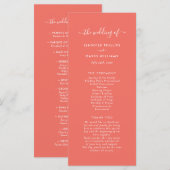 ミニマリモダンストサンゴ結婚式 プログラム (正面/裏面)