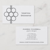 ミニマリモダンストサークル名刺、グレー 名刺 (正面/裏面)