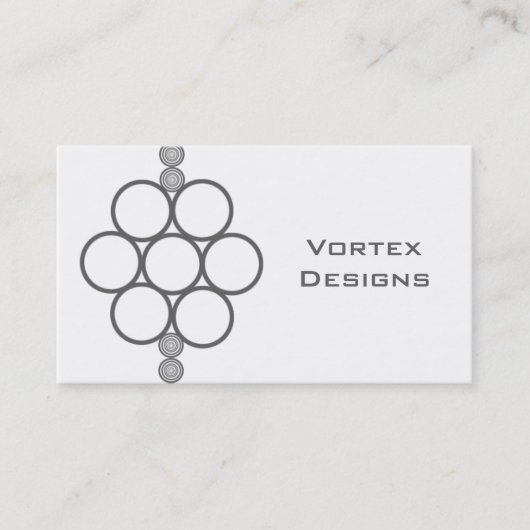 ミニマリモダンストサークル名刺、グレー 名刺 (正面)