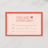 ミニマリモダンストシンプルアポイントメントカード 予約カード (正面)