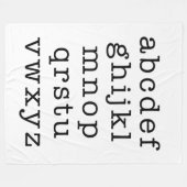 ミニマリモダンストシンプルタイプライターABC フリースブランケット (正面(横))