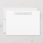 ミニマリモダンストシンプル白黒パーソナライズされた  ノートカード (正面)