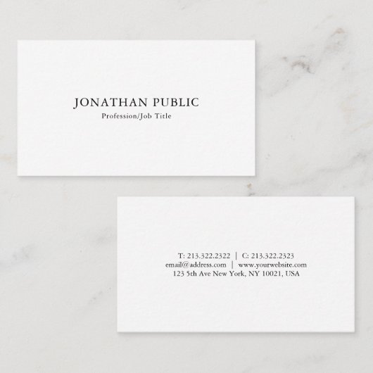 ミニマリモダンストテンプレートプロフェッショナル 名刺 (正面/裏面)