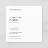 ミニマリモダンストデザイントレンディーエレガントテンプレート スクエア名刺 (裏面)