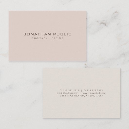 ミニマリモダンストプロフェッショナルエレガントテンプレート 名刺 (正面/裏面)