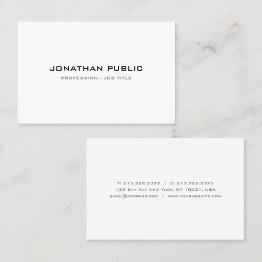 ミニマリモダンストプロフェッショナルエレガントテンプレート 名刺 (正面/裏面)
