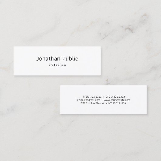 ミニマリモダンストプロフェッショナルテンプレート スキニー名刺 (正面/裏面)