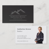 ミニマリモダンストプロフェッショナル実在エステート不動産仲介業者 名刺 (正面/裏面)