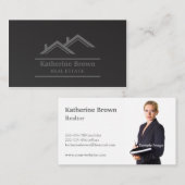 ミニマリモダンストプロフェッショナル実在エステート不動産仲介業者 名刺 (正面/裏面)