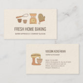 ミニマリモダンストベーカリーシグネチャークリーム紙 名刺 (正面/裏面)