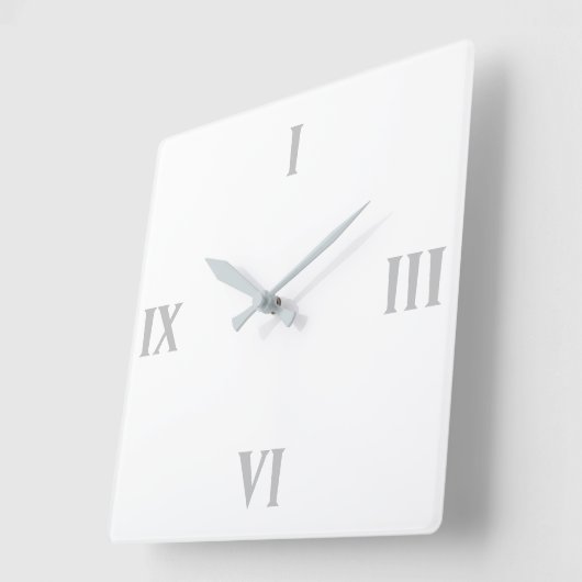 ミニマリモダンストホワイトローマ数字 スクエア壁時計 (傾斜)