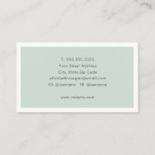 ミニマリモダンストロゴセージグリーンシンプル 名刺 (裏面)
