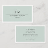 ミニマリモダンストロゴセージグリーンシンプル 名刺 (正面/裏面)