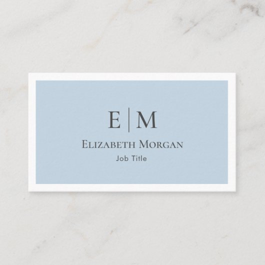 ミニマリモダンストロゴライトブルーグレーシンプルブジ 名刺 (正面)