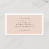 ミニマリモダンストロゴ赤面ピンクグレーシンプル 名刺 (裏面)