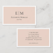 ミニマリモダンストロゴ赤面ピンクグレーシンプル 名刺 (正面/裏面)