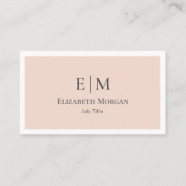 ミニマリモダンストロゴ赤面ピンクグレーシンプル 名刺