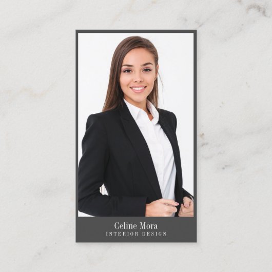 ミニマリモダンスト写真タイポグラフィ名刺 名刺 (正面)