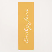 ミニマリモダンスト書道名カスタム黄色 ヨガマット (正面)