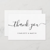 ミニマリモダンスト脚本(白黒) サンキューカード (正面/裏面)